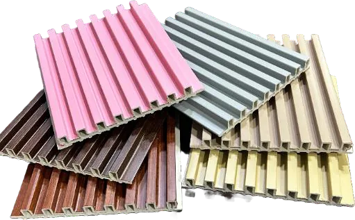 Pastel and wood louver samples